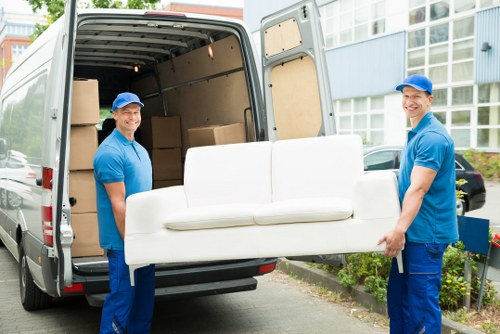 Team preparing a careful residential move in Rotherhithe