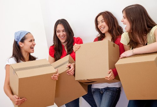 Packing boxes for a home move in Rotherhithe