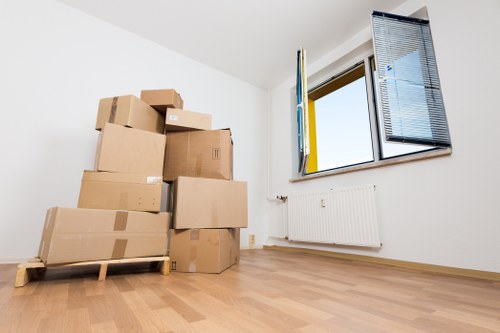 Removal service in Rotherhithe with moving boxes and furniture