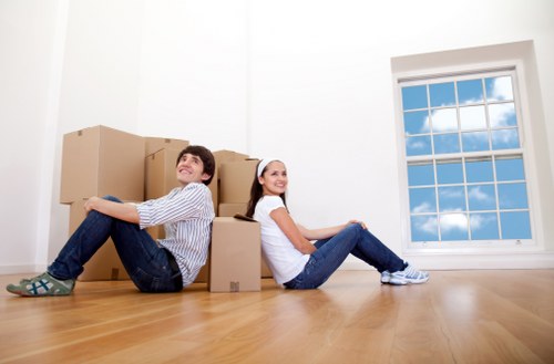 Newly settled living room after a home move in Rotherhithe