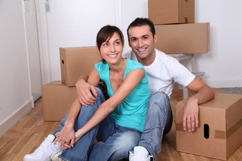 Professional commercial movers coordinating a Rotherhithe relocation
